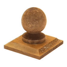 Timber Wooden Fence Post Cap & Ball Finial 120x120mm ? Fits 4x4" Square Posts ? Tanalised Pressure Treated EU Wood with Overhang for Better Protection