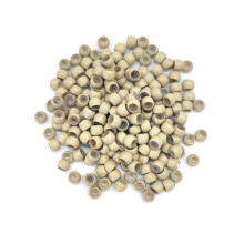 Mebamce 200pcs Silicone Lined Nano Rings Beads Links for Nano Tip Hair Extensions Nano Beads 3.0mm(OD) 1.0mm(ID) 2.0mm(L) 5 Color Optional - Blonde