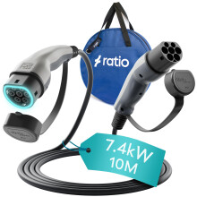 Type 2 Charging Cable 7.4kW | 32A | 10M | 1-Phase | Mode 3 | 10 Metre Type 2 to Type 2 EV Charging Cable 7kW Electric Car Charger, Fast EV Vehicle