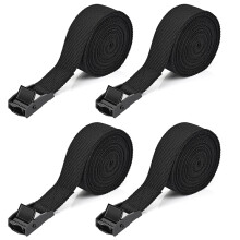 Kshineni 4 Pcs Ratchet Tie Down Straps, 2.5m x 25mm Heavy Duty Lashing Strap Adjustable Black Roof Rack Straps Tensioning Belts with Buckle for