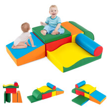 Maxmass Toddler Climb and Crawl Foam Play Set, 7Pcs Baby Soft Foam Blocks, Colorful Kids Soft Play Equipment for 12 Months Old+
