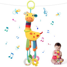 BelleStyle Baby Pram Pushchair Toys, Baby Sensory Toy, Clip On Car Seat Stroller Baby Activity Hanging Plush Soft Toys with Teething Game for Newborn
