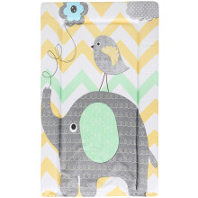 Babycurls Baby Changing Mat with Foam Raised Soft Edges for Babies from Birth Upwards Wipe Clean and Waterproof Nappy Change Pad 76 x 45cm (Elephant