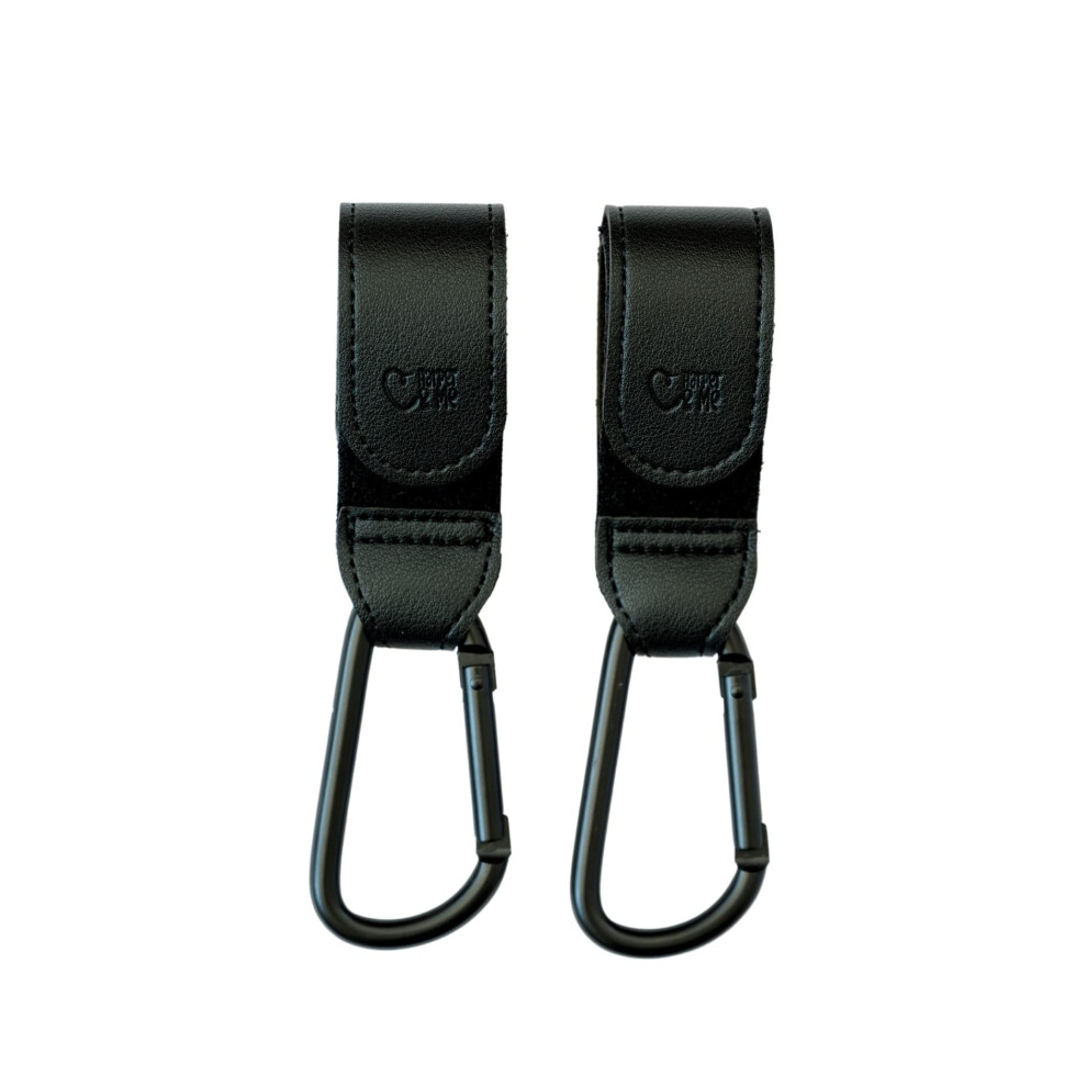 Harper & Me Buggy Clips. 2Pcs Black Carabiner Clips. Hook Your Shopping Bags, Baby Changing Or Handbag To Any Universal Pram, Stroller Or Pushchair.