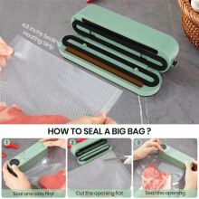Selladora Al Vacío para Alimentos, 3 en 1, Inalámbrica, Recargable, para Almacenar Alimentos Secos y Húmedos, Selladora Térmica para Bolsas,