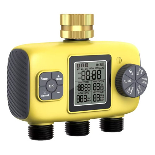 3-Outlet Automatic Water Timer Garden Irrigation Watering System Independent Control Sprinkler Programmer Tools 1