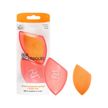 Real Techniques Miracle Complexion Sponge with Travel Case, Latex-Free, Vegan, for Foundation, Cream, Skin Tint, Illuminator, Dewy Finish, Easy to