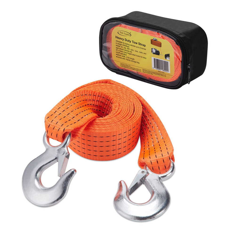 Tech Traders ? Heavy Duty Breakdown Recovery & Towing 5 Tonne Tow Belt Strap Rope (3.5M Long) 5051224105588