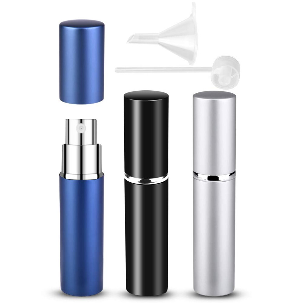 Zingso Travel Perfume Atomiser Bottle Refillable, 3 Pcs 6Ml Leak Proof Aftershave Atomiser Spray Bottle Refillable Small Perfume Refill Bottle Travel