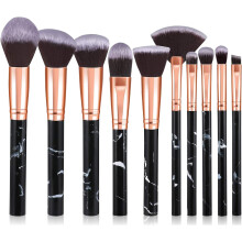 Makeup Brushes 10Pcs Marble Makeup Brush Set Foundation Powder Blush Blending Eyeshadow Brushes Sets