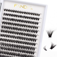 FANDIQ Individual Lashes, 240 Pcs Cluster Lashes 40D D Curl 9-16Mix Lash Clusters Soft Volume Wispy False Eyelashes DIY Eyelash Extensions at Home