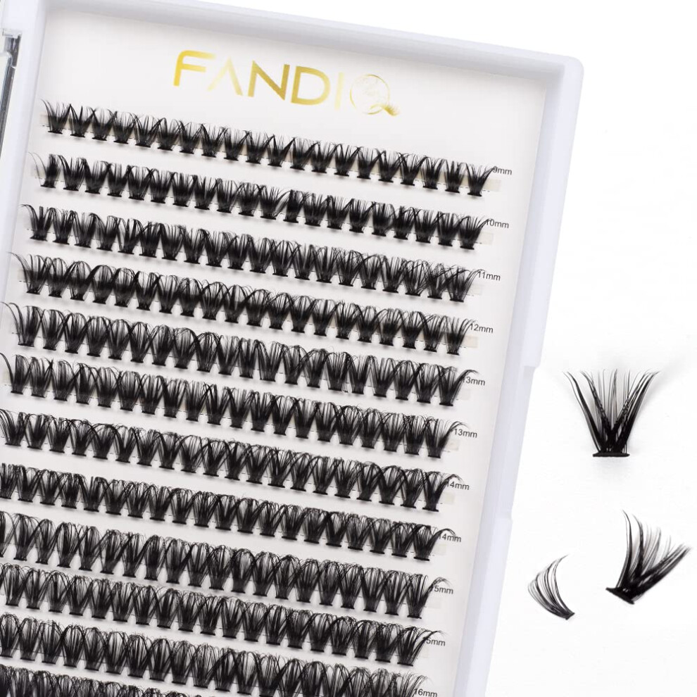 Fandiq Individual Lashes, 240 Pcs Cluster Lashes 40D D Curl 9-16Mix Lash Clusters Soft Volume Wispy False Eyelashes Diy Eyelash Extensions At Home