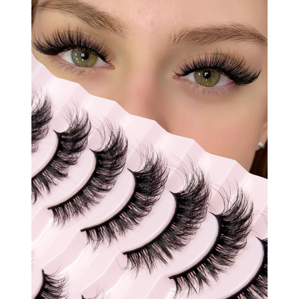 Onlyall Lashes Mink False Eyelashes Natural Wispy Lashes Soft Faux Mink Lash Fluffy False Lashes 16Mm A04