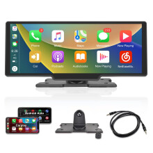 Portable Wireless Carplay Screen Stereo 10.3 inch HD Car Buddy Touchscreen Radio, Apple Car Play & Android Auto FM Transmission Bluetooth for 7V-32V
