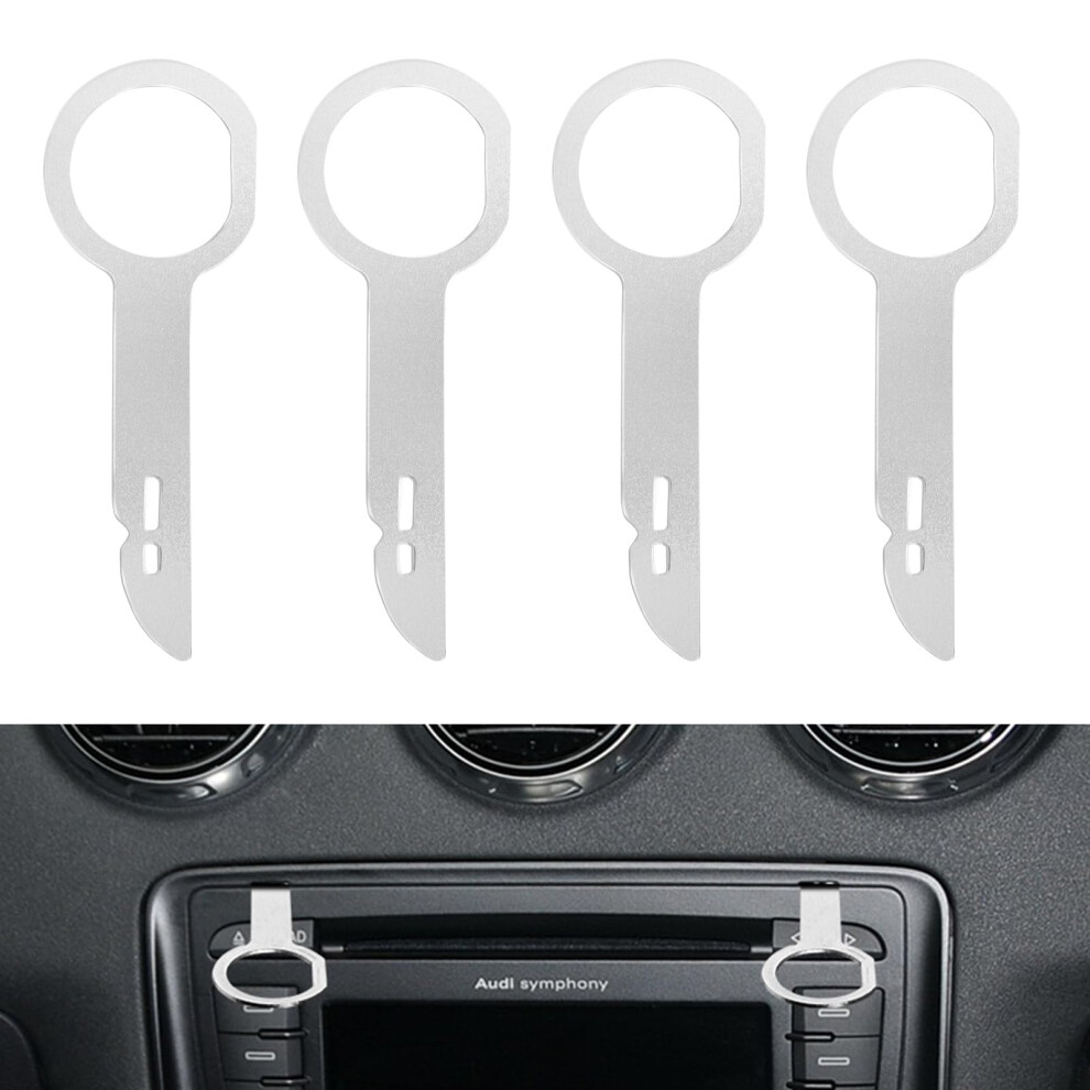 Flintronic Car Radio Removal Tool Key, 4Pcs Din Release Keys Set, Radio Release Keys Extraction Tool, Cd Media Player Stainless Steel Pins For Audi, 8000003744507