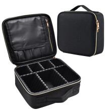 Joligrace Makeup Bag Cosmetic Case Vanity Travel Beauty Box Make Up Train Case Hairdressing Tools Organiser with Adjustable Compartment Oxford Fabric,