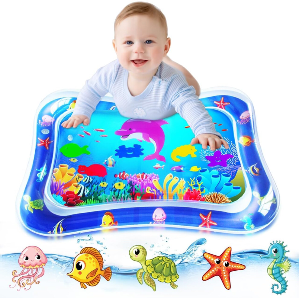 Zmlm Baby Tummy-Time Water Mat: Infant Toy Gift Activity Play Mat Inflatable Sensory Playmat Babies Belly Time Pat Indoor Small Pad For Baby Toys