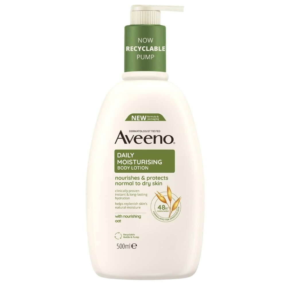 Aveeno Daily Moisturising Body Lotion, With Soothing Oats & Rich Emollients, Suitable For Sensitive Skin, Nourishes And Protects Normal To Dry Skin,