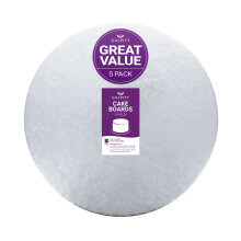 Culpitt Cut Edge Round Card, 11" Round Cake Cards, Silver Cake Boards, 1.8mm Thick, 5 Pack - 11 Inch (279mm), (CSR11AMZ5)