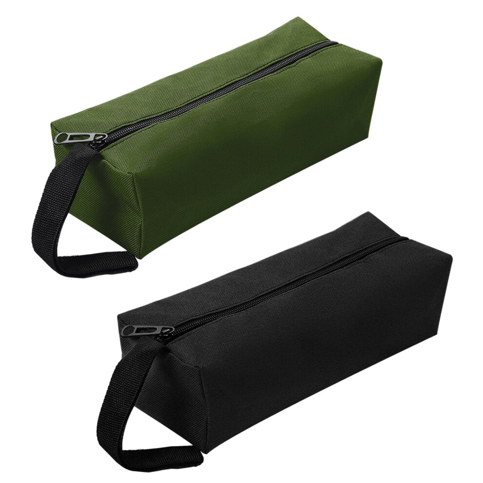 2Pcs Multipurpose Zipper Small Tool Bag, Canvas Tool Bags Small Tool Pouch Tote Bags Tool Organizer Storage Bag For Screwdriver Tool(Black&Green) 8000003749960