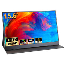 COOLHOOD Portable Monitor 15.6'', 1080P FHD Plug&Play Travel Laptop Monitor w/Smart Cover, USB-C HDR Portable Second Computer Display, Portable Game