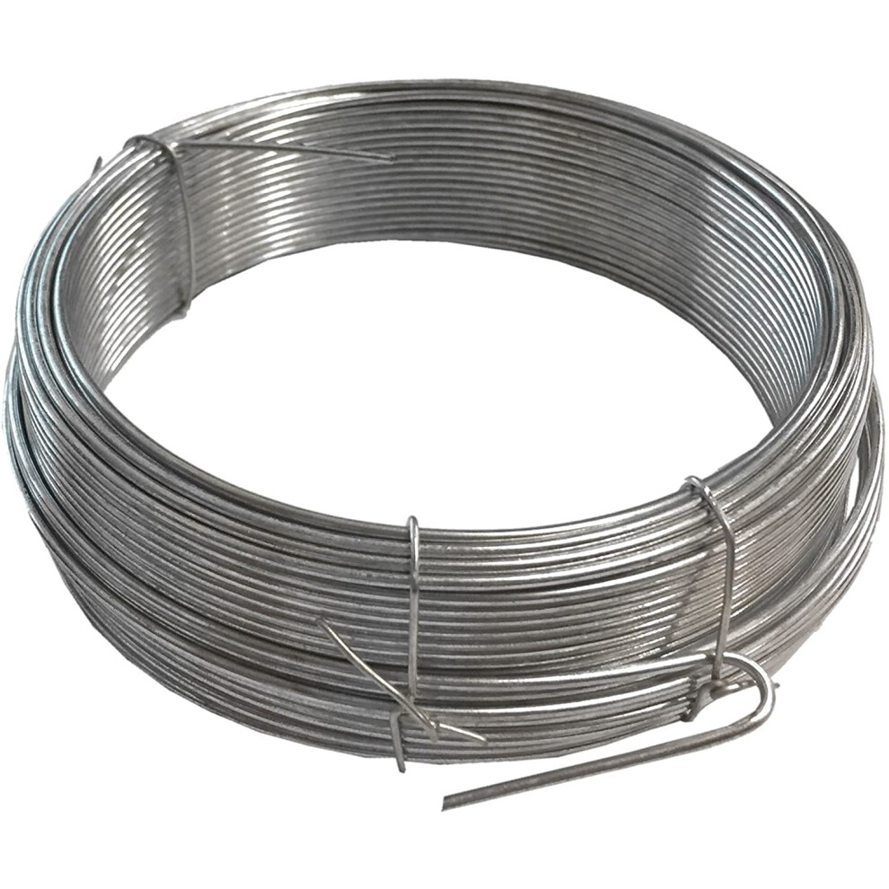 Merriway Bh00327 Galvanised Garden Wire, 2Mm X 20 Metres (65Ft) 12 Gauge 5/64 Inch Thickness, Grey,Grey 8000003756708