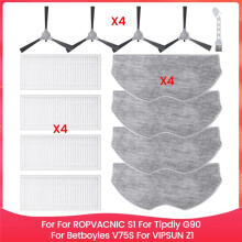 Accessory Kits for ROPVACNIC S1, for Tipdiy G90, for Betboyles V75S, for VIPSUN Z1 Robot Vacuum Cleaner Replacement Part
