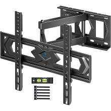 PERLESMITH TV Wall Bracket for 26-60 inch TVs, Swivel Tilt TV Bracket with Tool-free Tilt Adjustment and Spirit Level, Wall Mount Supports up to 40kg,