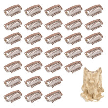 Dreamlover Hair Extensions Clips Brown, Chunni Clips, Wig Clips for Your Wigs, 30 Pieces