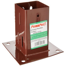 BPC Fixings Powapost EasyGrip Bolt Down Post Shoe, ?Square Shape, ?Steel Material, 75 mm x 75 mm Size, Brown