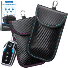 Faraday Pouch for Car Keys, Red and Blue Car Key Signal Blocking Case, RFID Key Pouch Keyless Car Blocker, Anti-Theft RFID Car Key Holder Car Safety