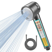 MEKO Hard Water Filter Shower Head with 3 Modes, 15 Layers Filtration Water Saving High Pressure Shower Heads and 1.5m Hose, Massage Shower Filter for