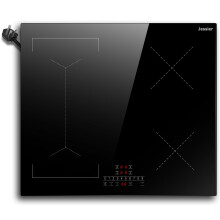 Jessier Induction Hob 4 Burners, 2800W Plug in Electric Hobs with Flexible Zone for BBQ, 60cm Built-in Induction Cooker with 9 Power Levels Setting,