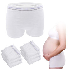 HANSILK Maternity Knickers 6 Pack Disposable Postpartum Underwear Breathable & Stretchable Maternity Pants for C-Section Recovery/Incontinence/Travel