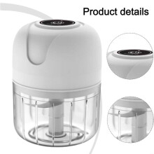 Hachoir à Ail Électrique, Robot Culinaire Rechargeable par USB, Hachoir à Ail Électrique Portable de 250 Ml, Hachoir à Légumes B