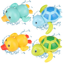 Pinenuts Baby Bath Toys, 4 Pcs Baby Bath Tub Toys Wind-up Toys Paddling Pool Toys Floating Swimming Ducks & Turtles Water Toys for Toddler Kids Girls