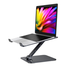 Babacom Laptop Stand, Ergonomic Foldable Computer Stand with Adjustable Height, Ventilated Aluminium Alloy Laptop Riser Desktop Book Stands Compatible