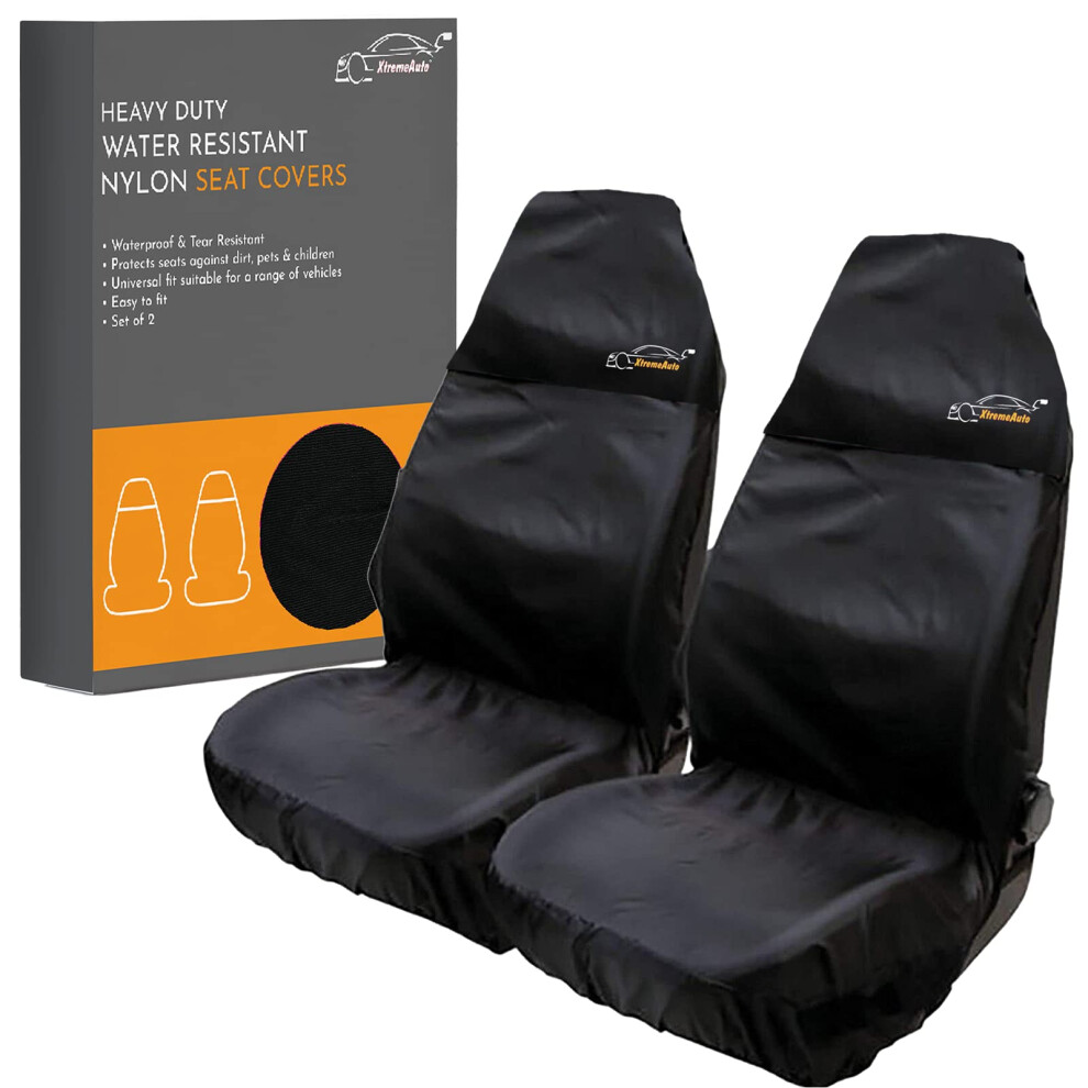 Xtremeauto Car Seat Covers Front Pair - Coloured Top Car Seat Cover Set, Heavy Duty Universal Fitting Set Of 2 Car Seat Protectors, Water Resistant 8000003768664
