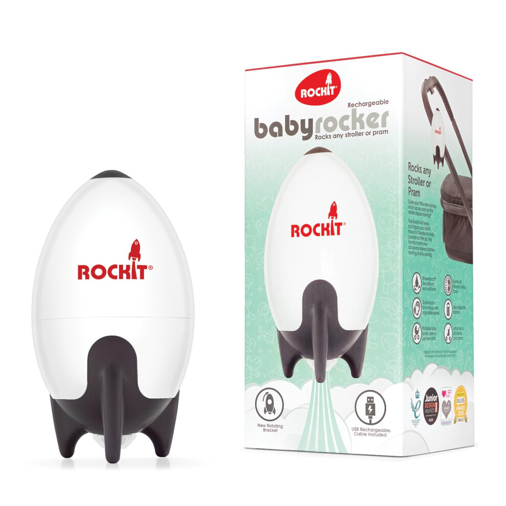 Rocker Rechargeable - Baby Sleep Aid Gently Rocks Any Stroller Or Buggy, Adjustable Speed With 60 Minute Timer - Fits All Pushchairs & Prams To Rockit
