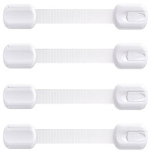 Booboo? (4 Pack) Child Proof Refrigerator Lock Fridge Door Locks | Baby Proof Your Cabinet Drawers, Dishwasher, Garbage Trash Can & Cupboards with