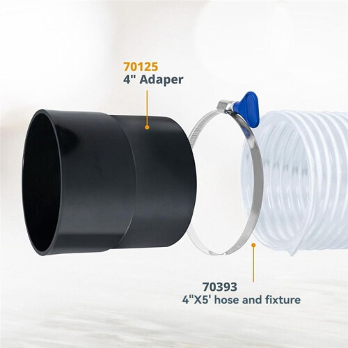 70125 4-Inch Pipe Hose Adapter - ABS Plastic Quick Coupler for Workshop Dust Collection Fittings 1