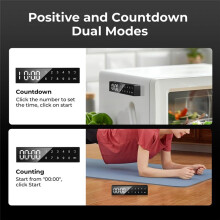 Kitchen Timer with Touch Screen, Magnetic Back for Refrigerators, Ovens, Easy-to-Use Visual LED Digital Display