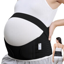Neotech Care Pregnancy Belly Band, Maternity Belt Support for Back, Abdomen & Pelvis | Pregnancy Must Have for Pregnant Women (Size XXL, Black Color)