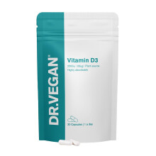 Daily Vitamin D3 2500 IU, 63mcg | Support Healthy Bone and Immunity | 30 Vegan Capsules | 1-A-Day | DR.VEGAN?