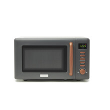 Dorchester Grey Microwave Oven ? 800w, 5 Power Levels, Express, Auto Cook, Defrost Functions - Compact Microwave with 27cm Turntable - Child Safety
