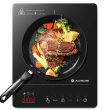 Aobosi Induction Hob,Single Induction Cooker with Portable Ultra-thin Body(32 * 26 * 4.2),20 Power and Temperature levels,Booster Function