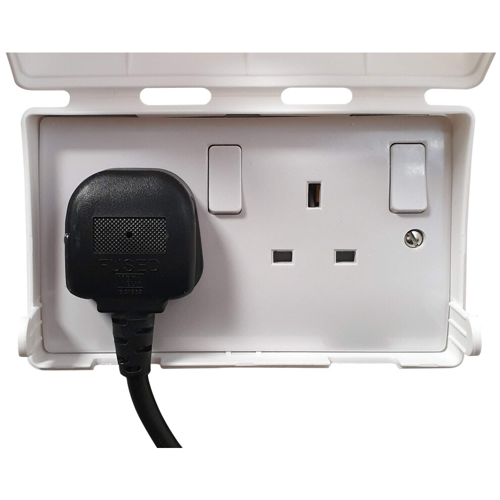 Babysecurity Electric Plug Socket Cover (1 Pack, Double) Prevents Tampering Accidents, Ideal For Home, School And Nurseries - White Uk 3 Pin Plug