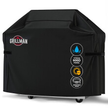 Grillman Heavy Duty BBQ Cover - 147 x 61 x 122 cm Waterproof Barbecue Cover for Outdoor Grill - Fits Weber, Char Broil, Outback - Windproof,