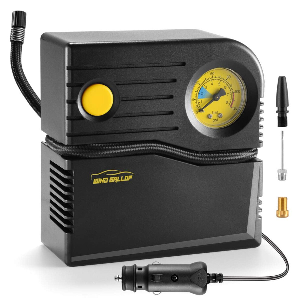 Windgallop Car Tyre Inflator Air Compressor Car Tyre Pump 12V Electric Tyre Pumps For Cars Air Pump With Tyre Pressure Gauge And Inflator Small Car 8000003770377