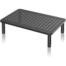 suptek Computer Monitor Stand Riser, Metal for Laptop, Printer, Notebook and All Flat Screen TV Display with Vented Platform, 3 Height Adjustable